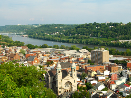 Aerial view of Sharpsburg, Pennsylvania