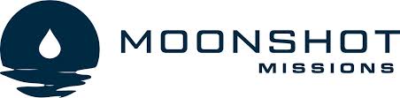 Moonshot Missions logo showing a dark blue circular emblem with a water drop over waves and the text 'MOONSHOT MISSIONS'.