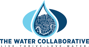 The Water Collaborative logo: a stylized blue water droplet with a city map inside, followed by the text THE WATER COLLABORATIVE.